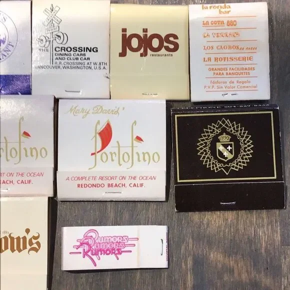 Set of 12 vintage, unused match books